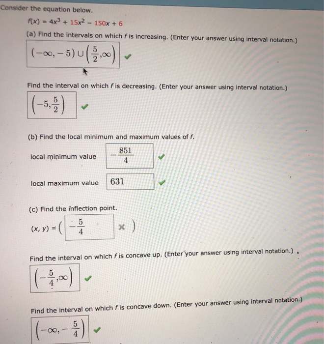 Solved Consider The Equation Below Rx 4x3 15x2 150x