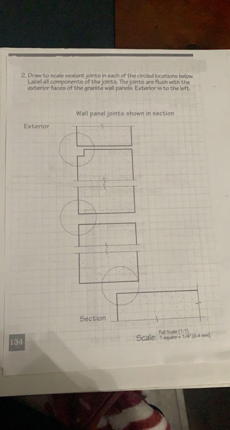 2. Draw to scale sealant joints in each of the | Chegg.com