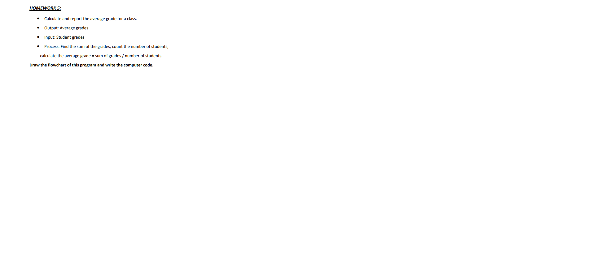 Solved HOMEWORK 5: . Calculate and report the average grade | Chegg.com