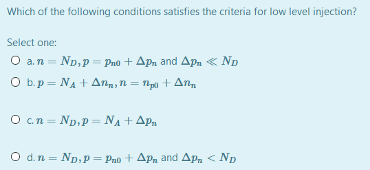 Solved Which of the following conditions satisfies the | Chegg.com