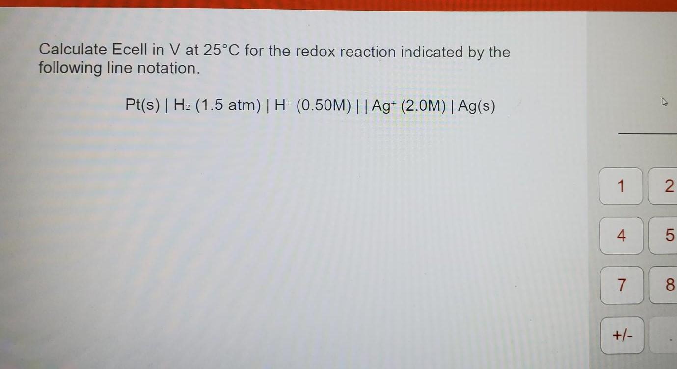 Solved can you explain each step? they ask for Ecell and E* | Chegg.com