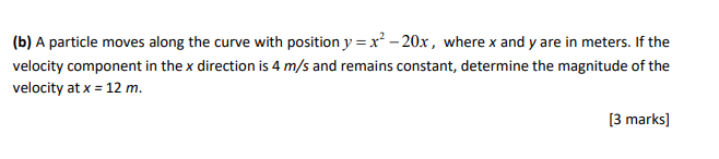 Solved (b) A Particle Moves Along The Curve With Position Y | Chegg.com