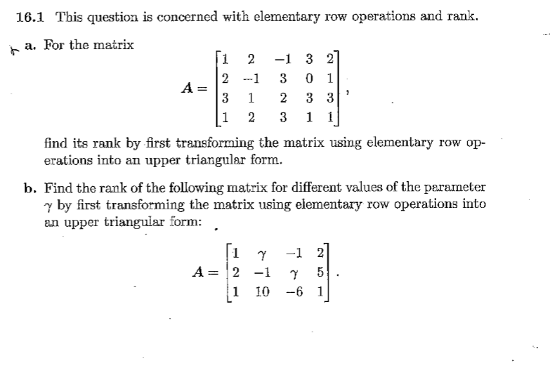 Solved 16.1 This question is concerned with elementary row Chegg