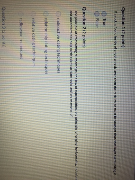 Solved Question 1 (2 points) If a rock is found inside of | Chegg.com