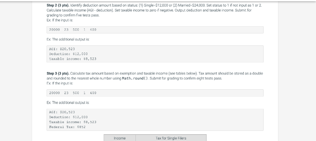 Solved Step 2 (3 pts). Identify deduction amount based on | Chegg.com