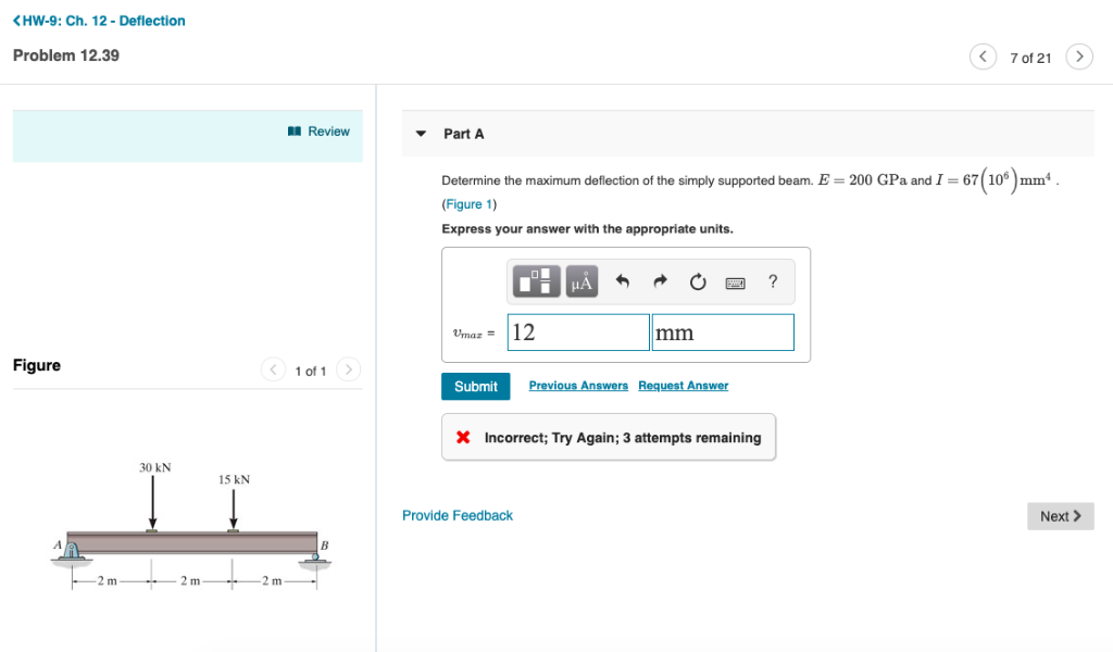 Solved Determine the maximum deflection of the simply | Chegg.com