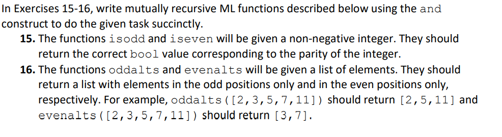 Solved ONLY Standard ML functional programming (Two