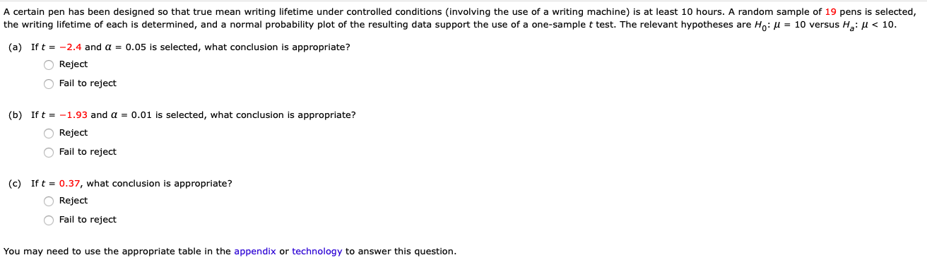 Solved A certain pen has been designed so that true mean | Chegg.com