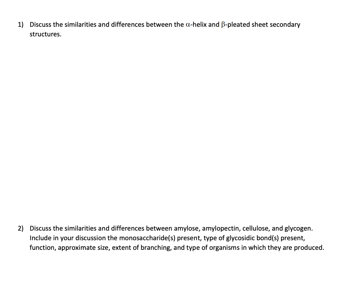 Solved 1) Discuss the similarities and differences between | Chegg.com