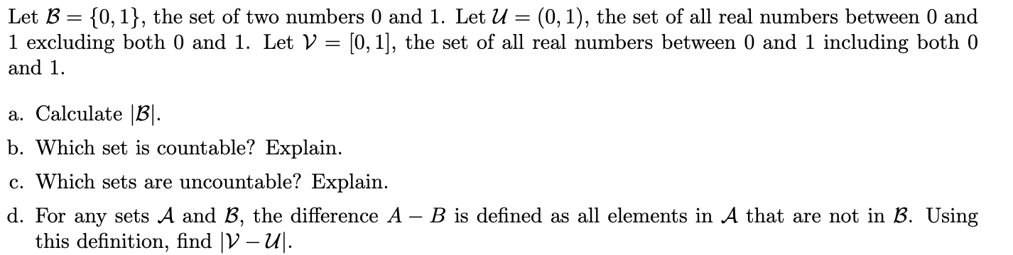 Solved Let B={0,1}, the set of two numbers 0 and 1 . Let | Chegg.com