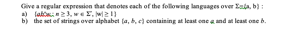 Solved Give a regular expression that denotes each of the | Chegg.com
