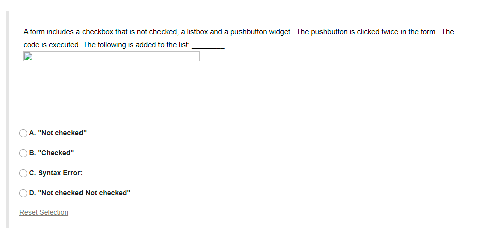 Solved A Form Includes A Checkbox That Is Not Checked, A | Chegg.com