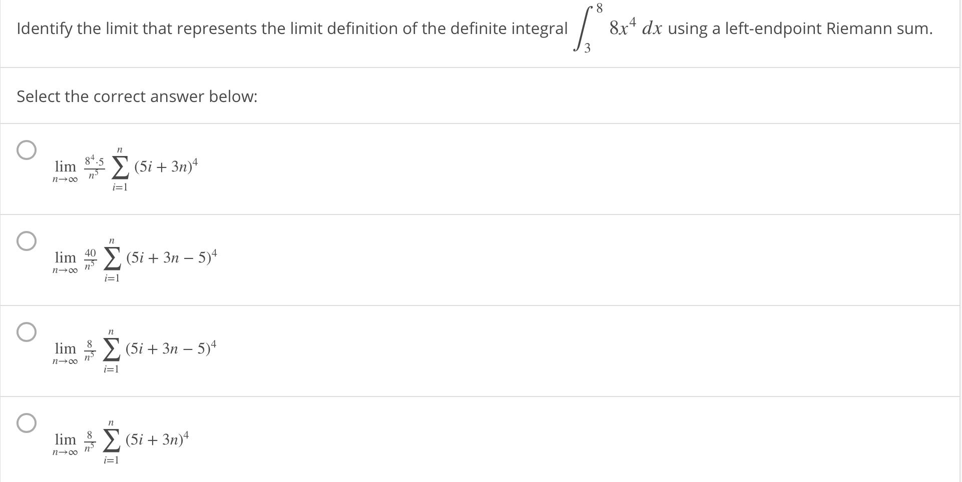 Solved 8 Identify the limit that represents the limit | Chegg.com