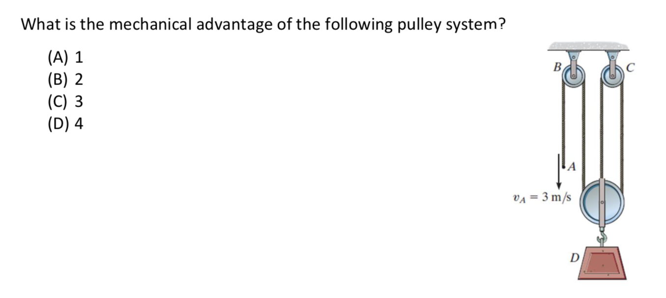 Solved What Is The Mechanical Advantage Of The Following | Chegg.com