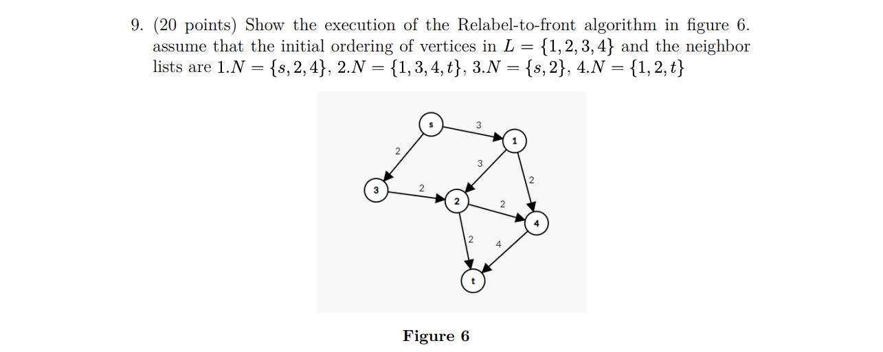 Solved 9. (20 points) Show the execution of the | Chegg.com