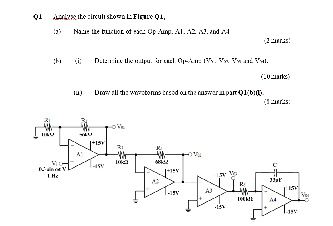 Solved Q1 Analyse the circuit shown in Figure Q1, (a) Name | Chegg.com
