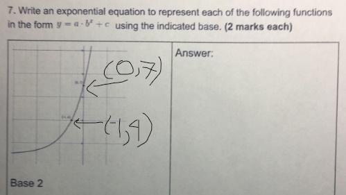 Solved 7. Write an exponential equation to represent each of | Chegg.com