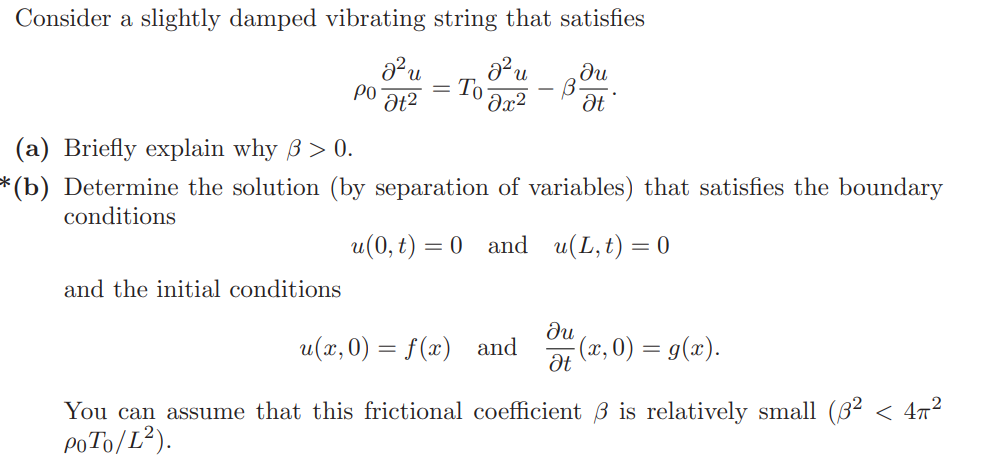 Solved Consider a slightly damped vibrating string that | Chegg.com
