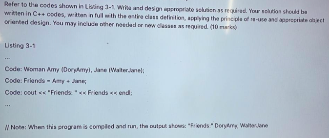 Solved Refer to the codes shown in Listing 3-1. Write and | Chegg.com