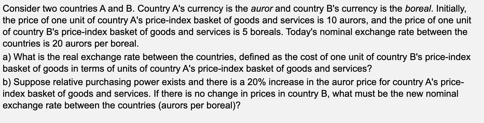 Solved Consider Two Countries A And B. Country A's Currency | Chegg.com