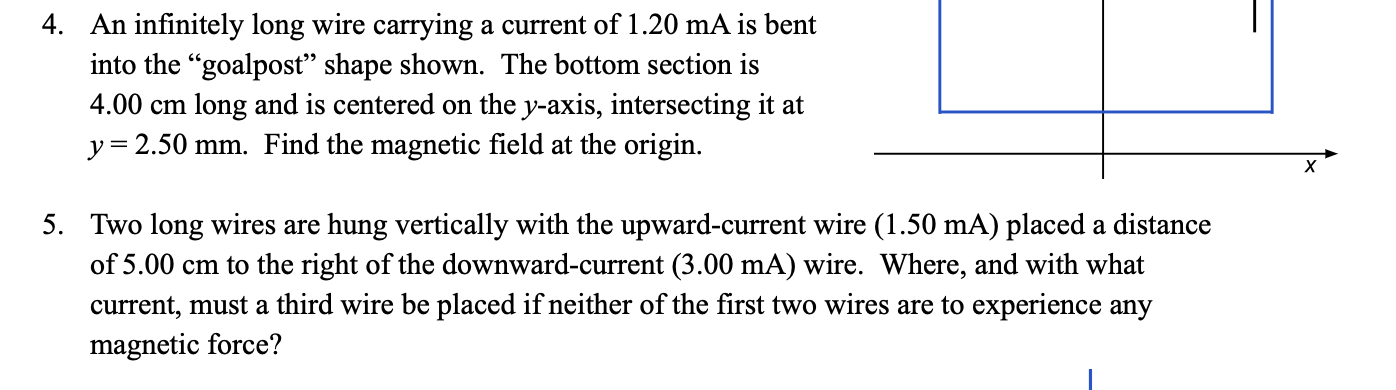 4. An infinitely long wire carrying a current of 1.20 | Chegg.com