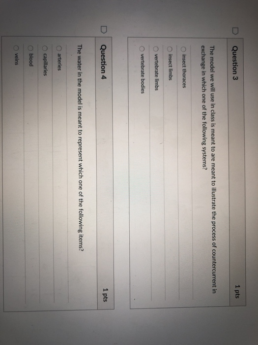 Solved D Question 3 1 pts The model we will use in class is | Chegg.com