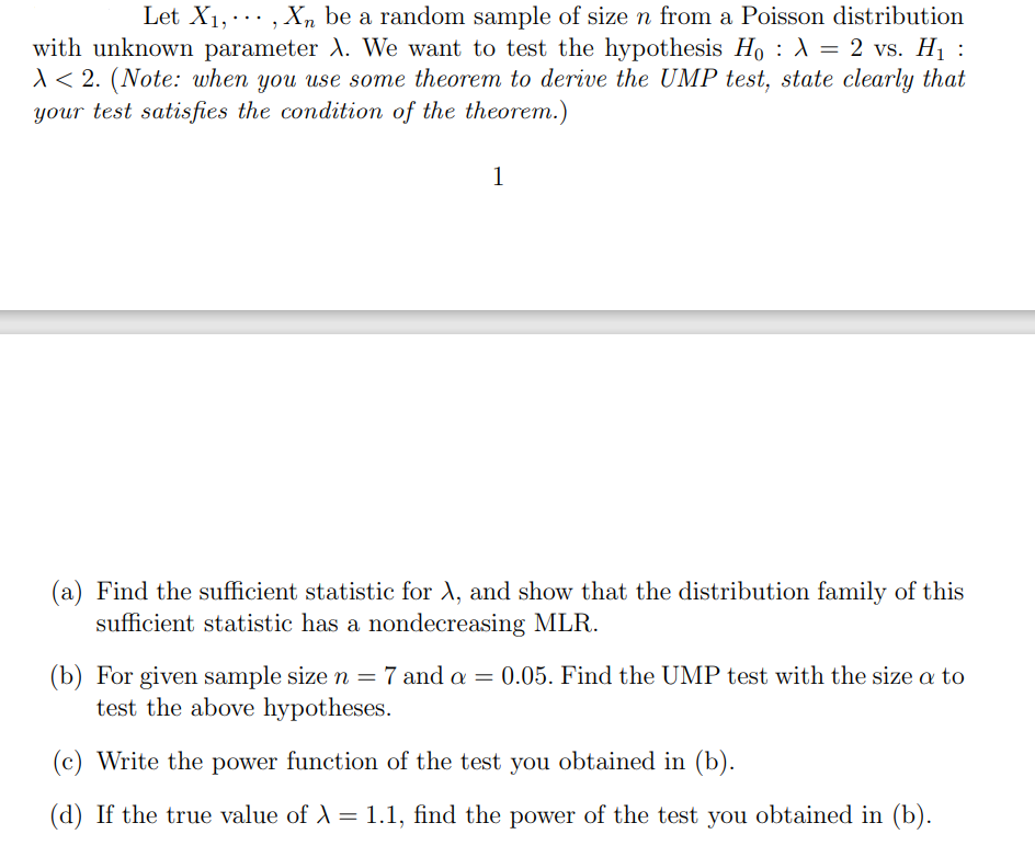 Solved . Let X1, . , Xn Be A Random Sample Of Size N From A | Chegg.com