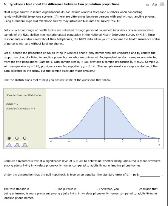 Solved 6. Hypothesis test about the difference between two | Chegg.com