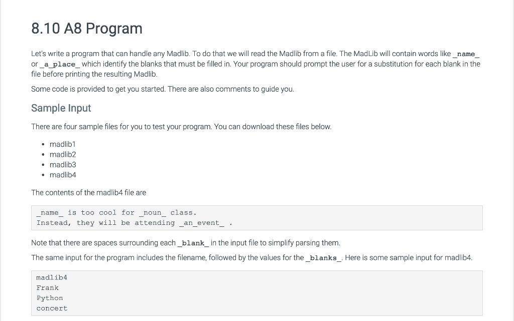 Solved I am real lost on my python program and I do not not | Chegg.com