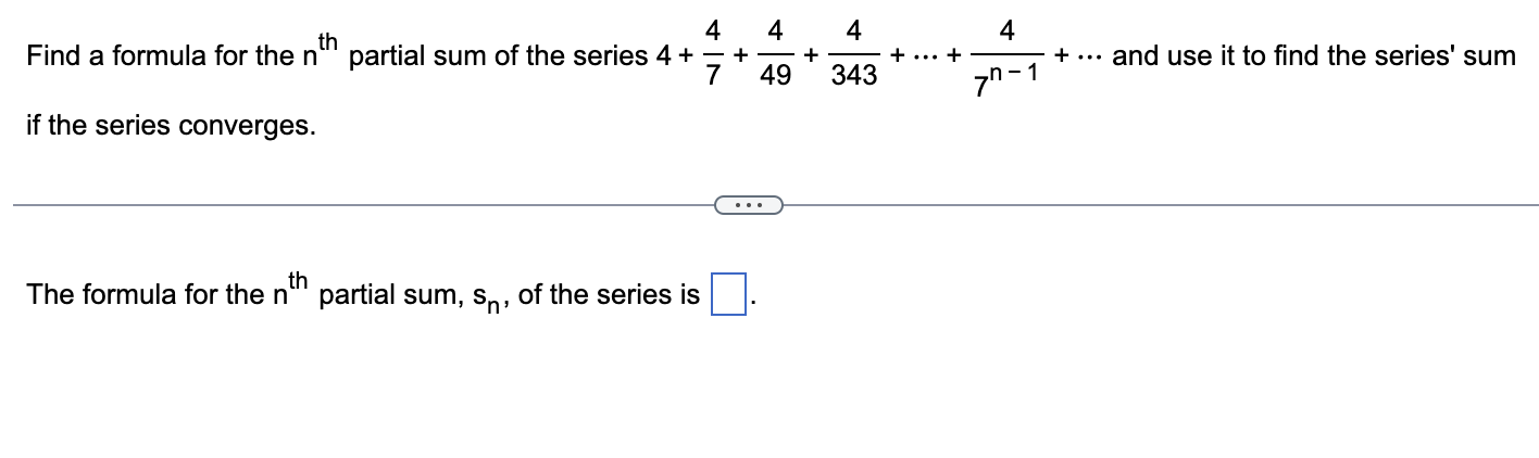 Solved Find a formula for the nth partial sum of the series | Chegg.com