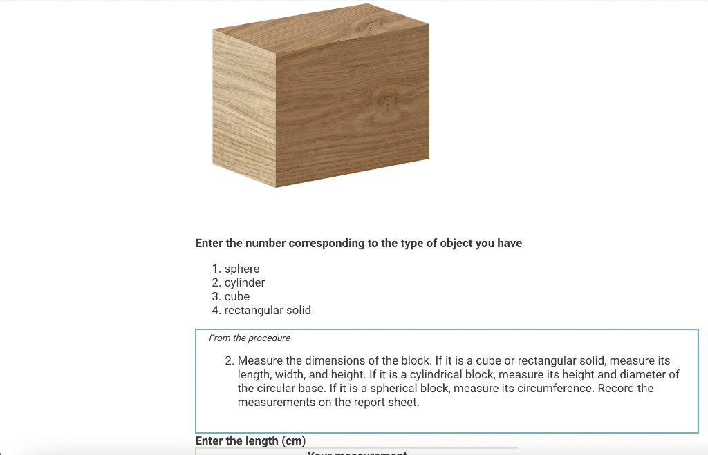 Solved From the procedure 2. Using a metric ruler, measure | Chegg.com