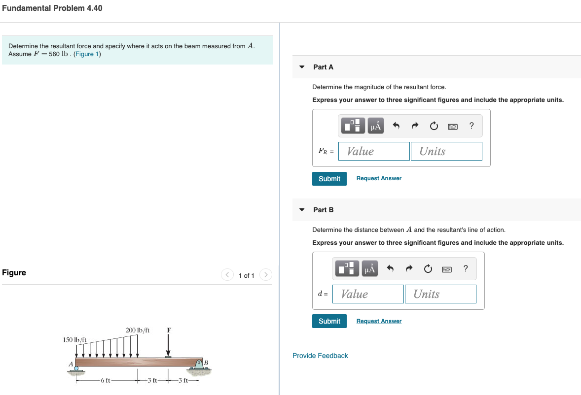 Solved Fundamental Problem 4.40 Determine the resultant | Chegg.com