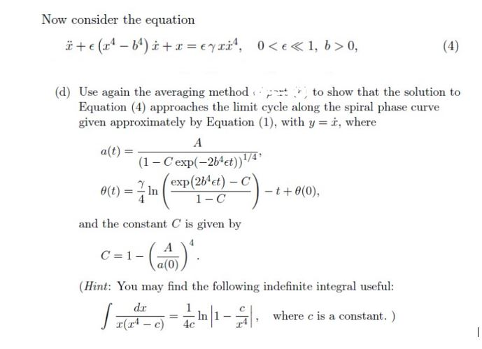 Now Consider The Equation E X4 B4 I X Ey Chegg Com