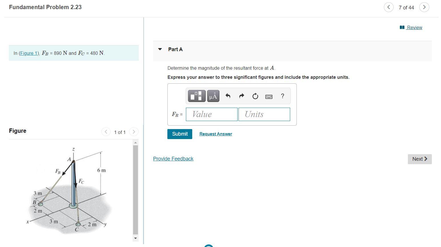 Solved Fundamental Problem 2.23 7 of 44 A Review Part A In | Chegg.com