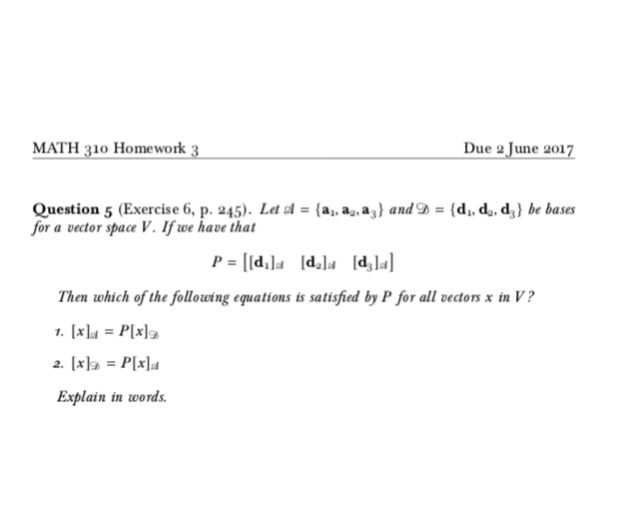 Solved Let d = {a_1, a_2, a_3} and D = {d_1, d_2, d_3} be | Chegg.com