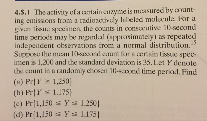 Solved The activity of a certain enzyme is measured by | Chegg.com