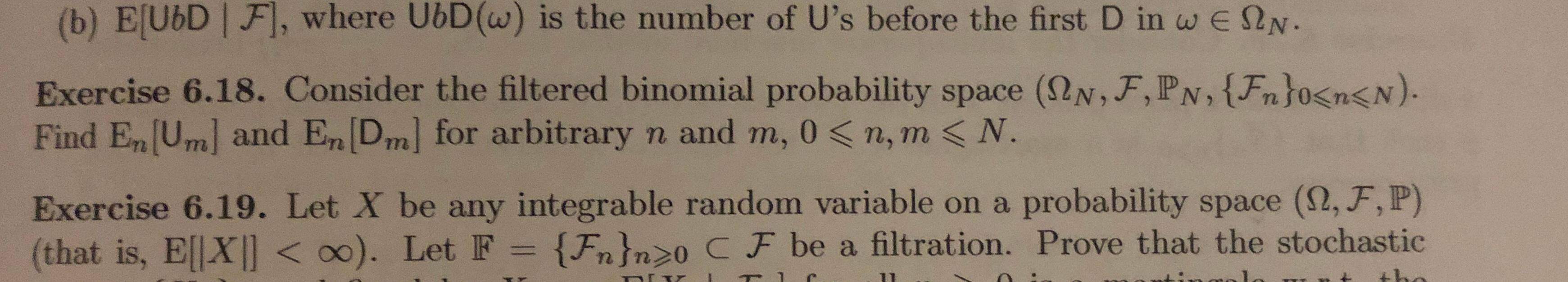 Solved (b) E[UbDF], where UbD(w) is the number of U's before | Chegg.com