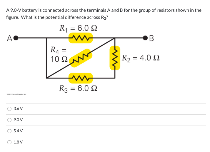 Solved A 9.0V battery is connected across the terminals A