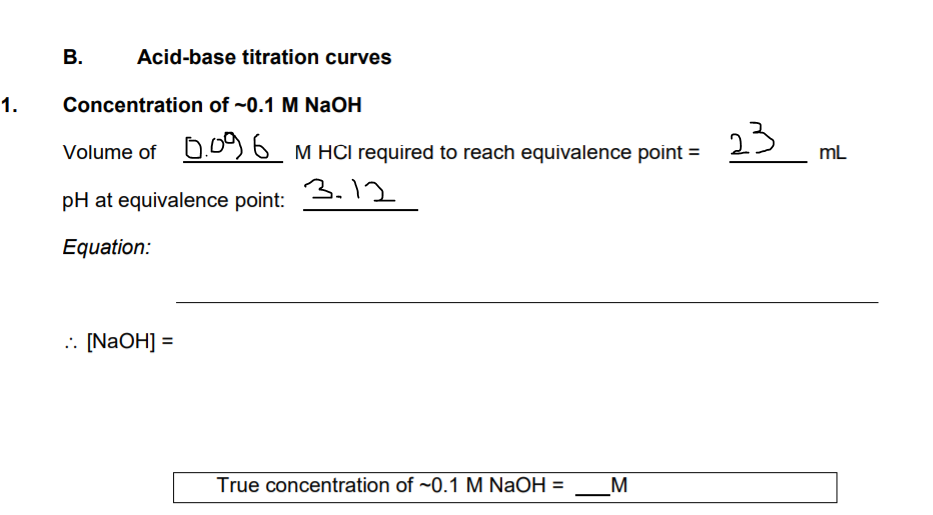 Solved Titration of “0.1 M NaOH with 0.1 M HCI Eq. Point | Chegg.com
