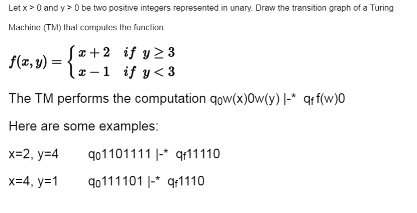 Solved Let x>0 and y>0 be two positive integers represented | Chegg.com