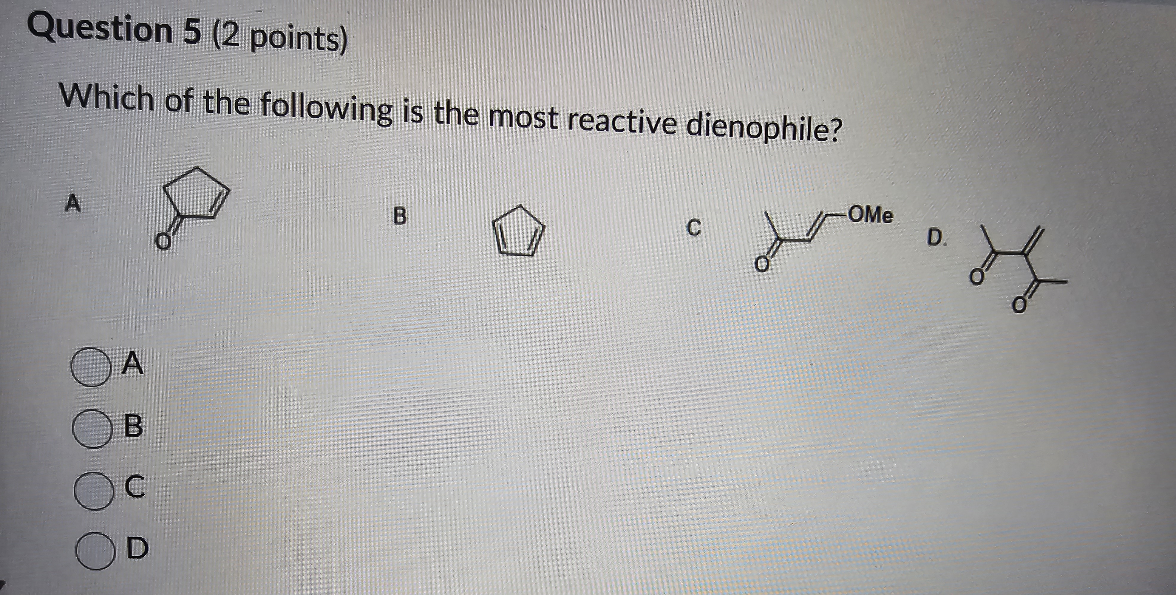 Solved Question 5 (2 ﻿points)Which of the following is the | Chegg.com