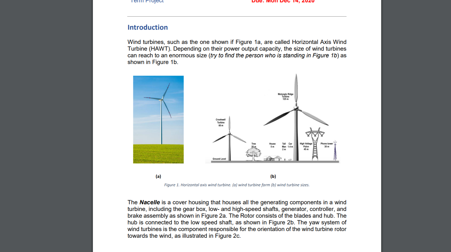 Solved Dec 14, Introduction Wind Turbines, Such As The One | Chegg.com