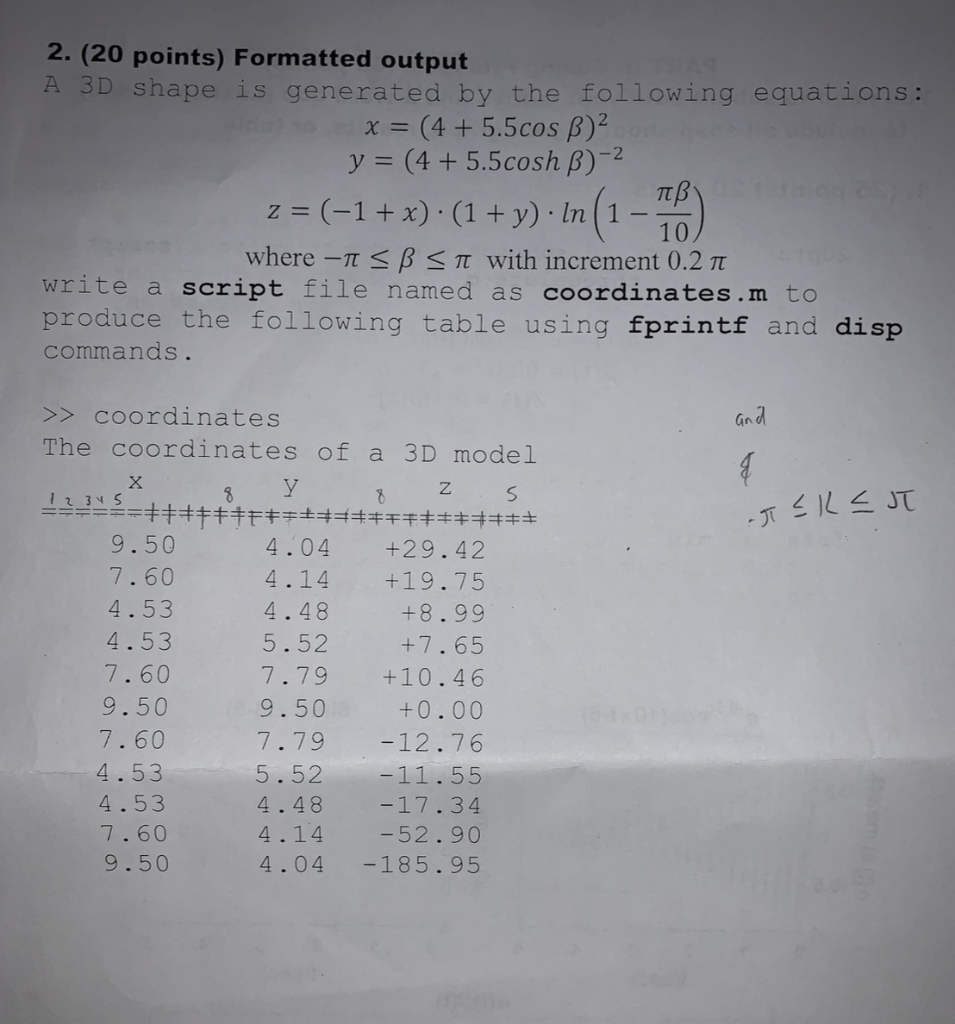 Solved 2. (20 points) Formatted output A 3D shape is | Chegg.com