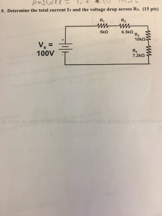 Solved 1.Determine the total current It and the voltage drop | Chegg.com
