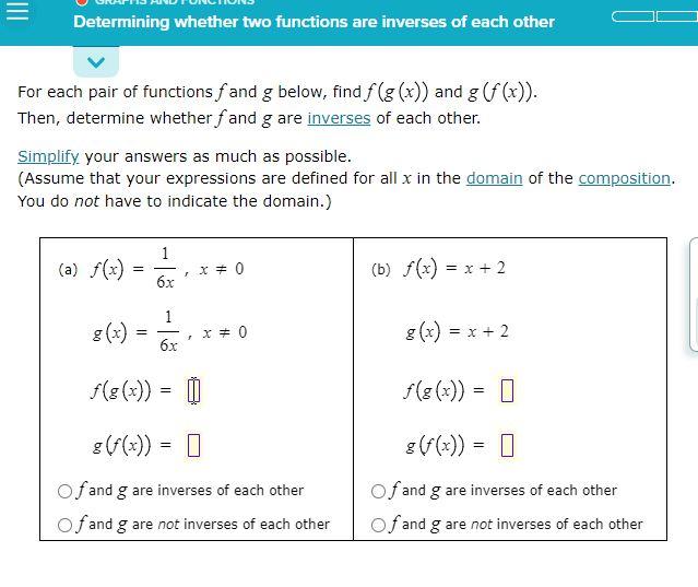 Solved For each pair of functions f and g below, find fgx | Chegg.com