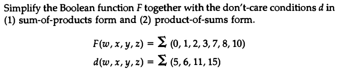 Solved Simplify The Boolean Function F Together With The | Chegg.com