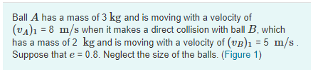 Solved Determine The Velocity Of A And B Just After The | Chegg.com