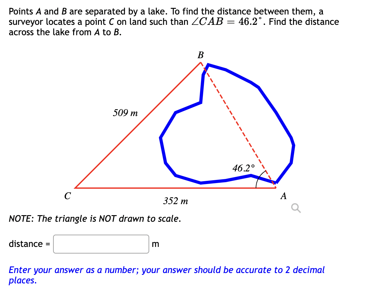 Solved Points A and B are separated by a lake. To find the | Chegg.com