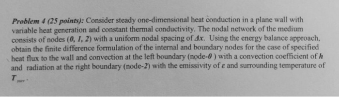 Solved Consider steady one-dimensional heat conduction in a | Chegg.com