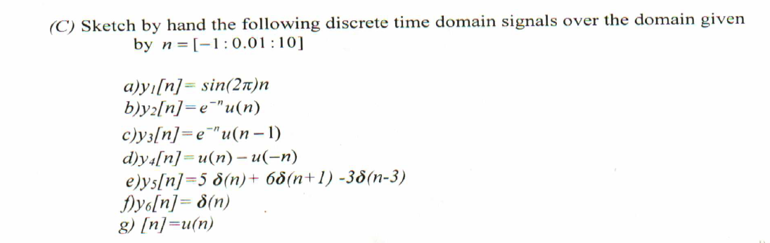 Solved C Sketch By Hand The Following Discrete Time Dom Chegg Com